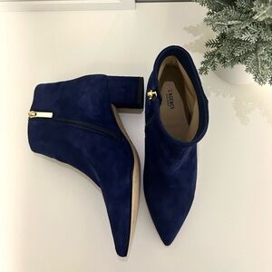L’agence Jeanne Block Heel Bootie - Midnight Suede